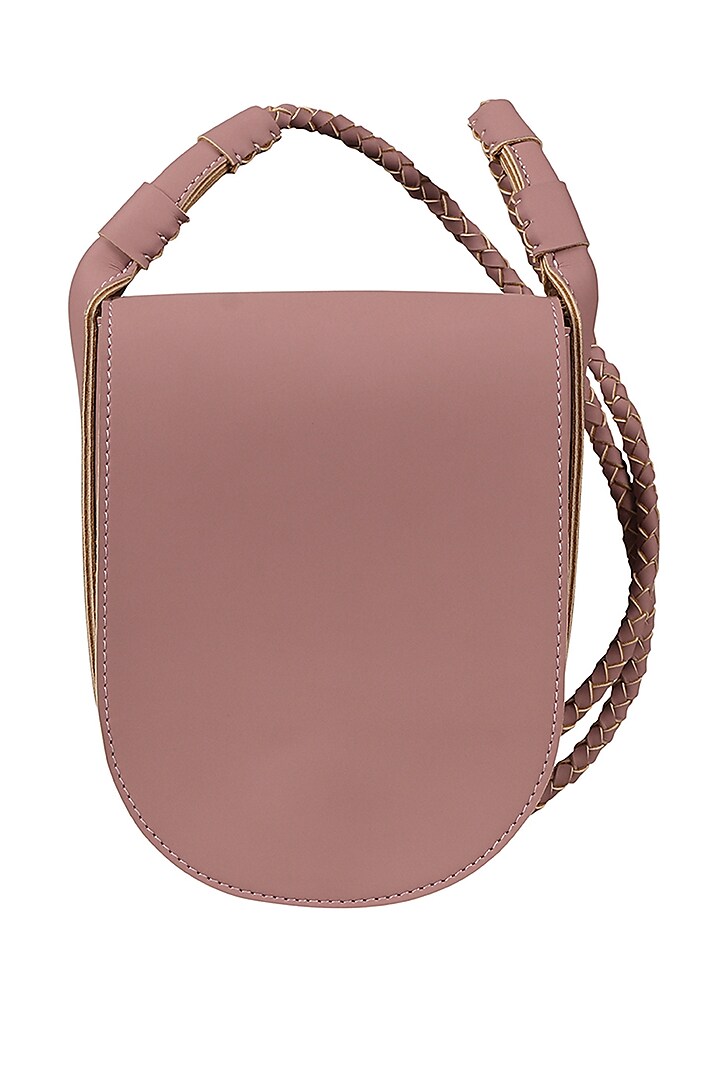 Blush Pink Sling Bag With Button Closure by The House Of Ganges