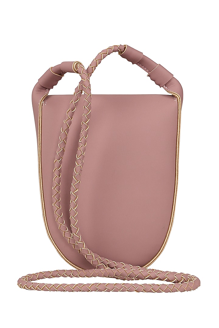 Blush Pink Sling Bag With Button Closure by The House Of Ganges at Pernia's Pop Up Shop
