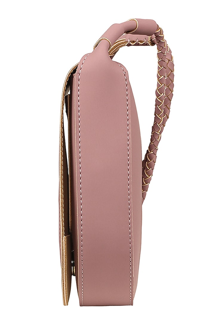 Blush Pink Sling Bag With Button Closure by The House Of Ganges at Pernia's Pop Up Shop
