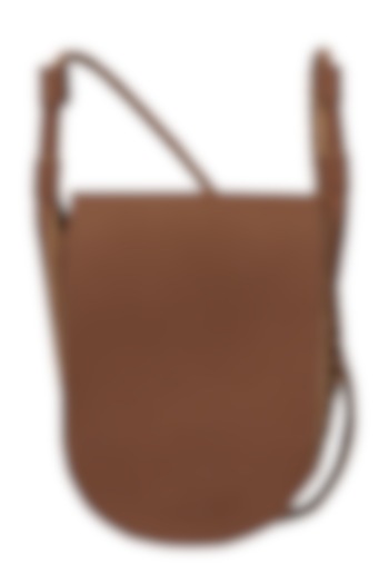 Rocky Road Brown Sling Bag With Button Closure by The House Of Ganges