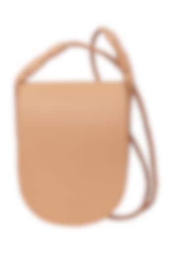 Latte Brown Sling Bag With Button Closure by The House Of Ganges