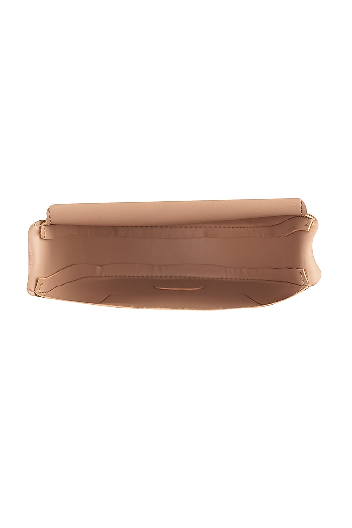 Latte Brown Sling Bag With Button Closure by The House Of Ganges at Pernia's Pop Up Shop