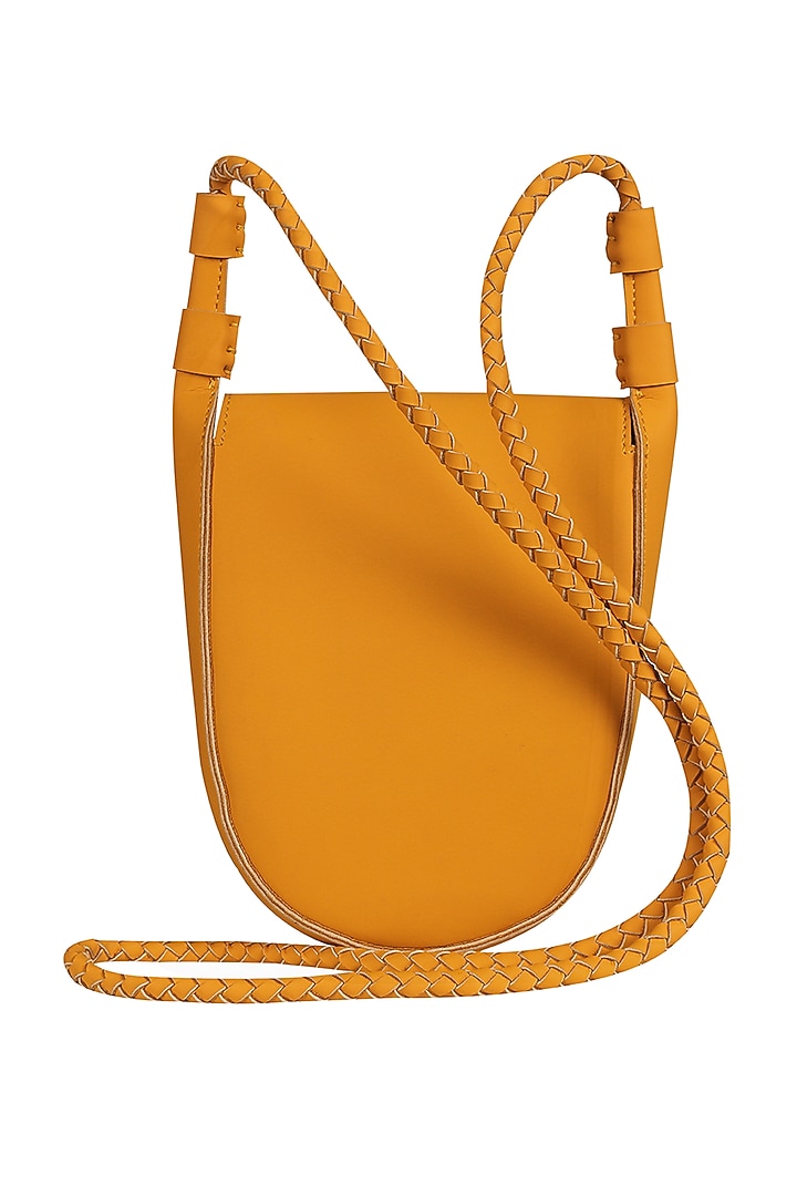 Amber Orange Sling Bag With Button Closure by The House Of Ganges at Pernia's Pop Up Shop