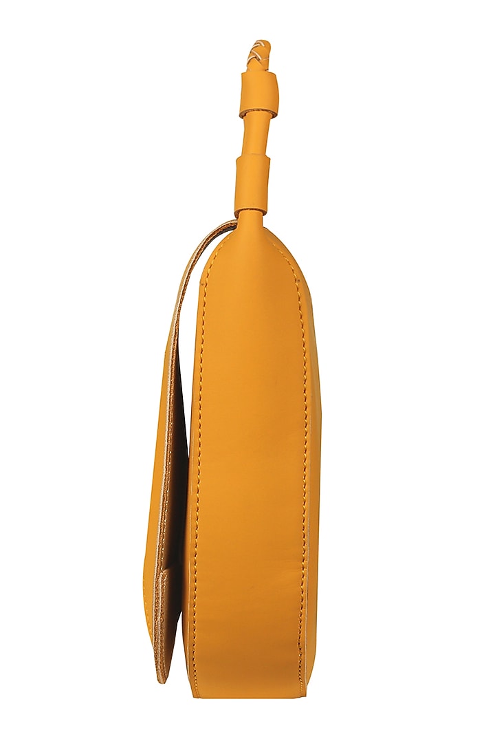 Amber Orange Sling Bag With Button Closure by The House Of Ganges at Pernia's Pop Up Shop