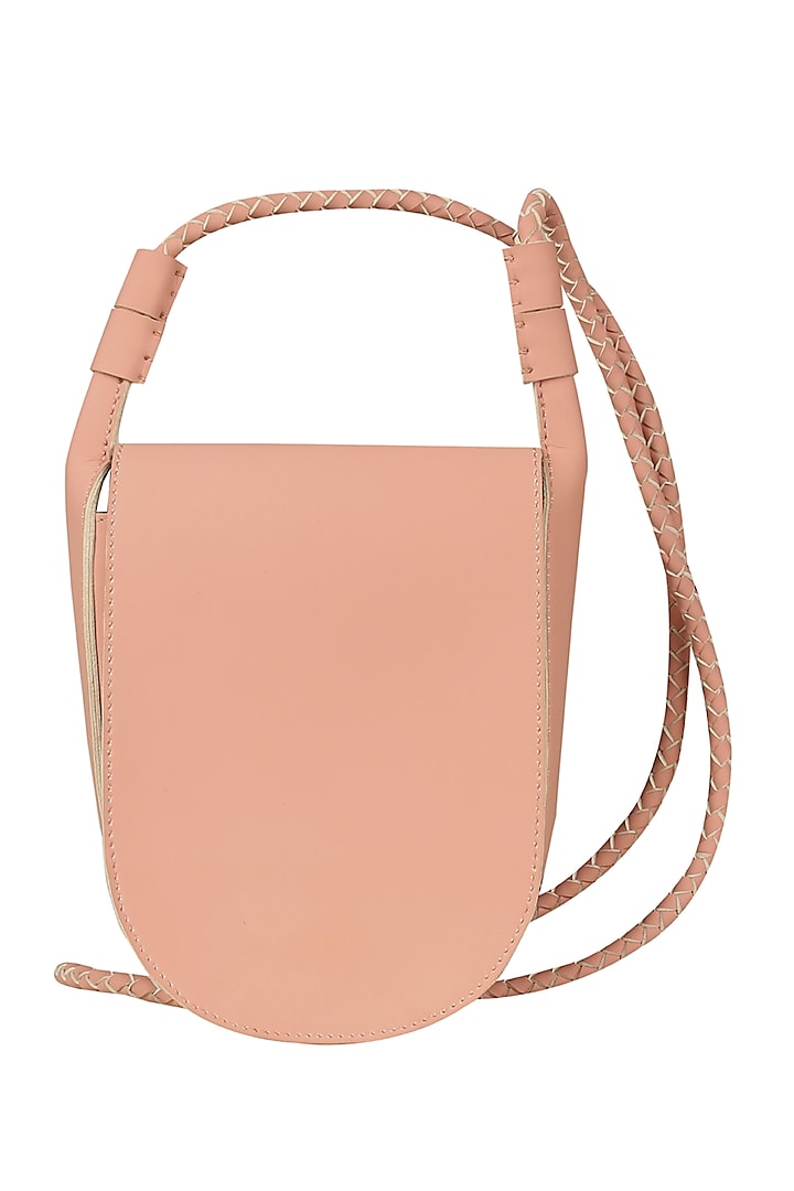 Blush Pink Faux Leather Sling Bag by The House Of Ganges