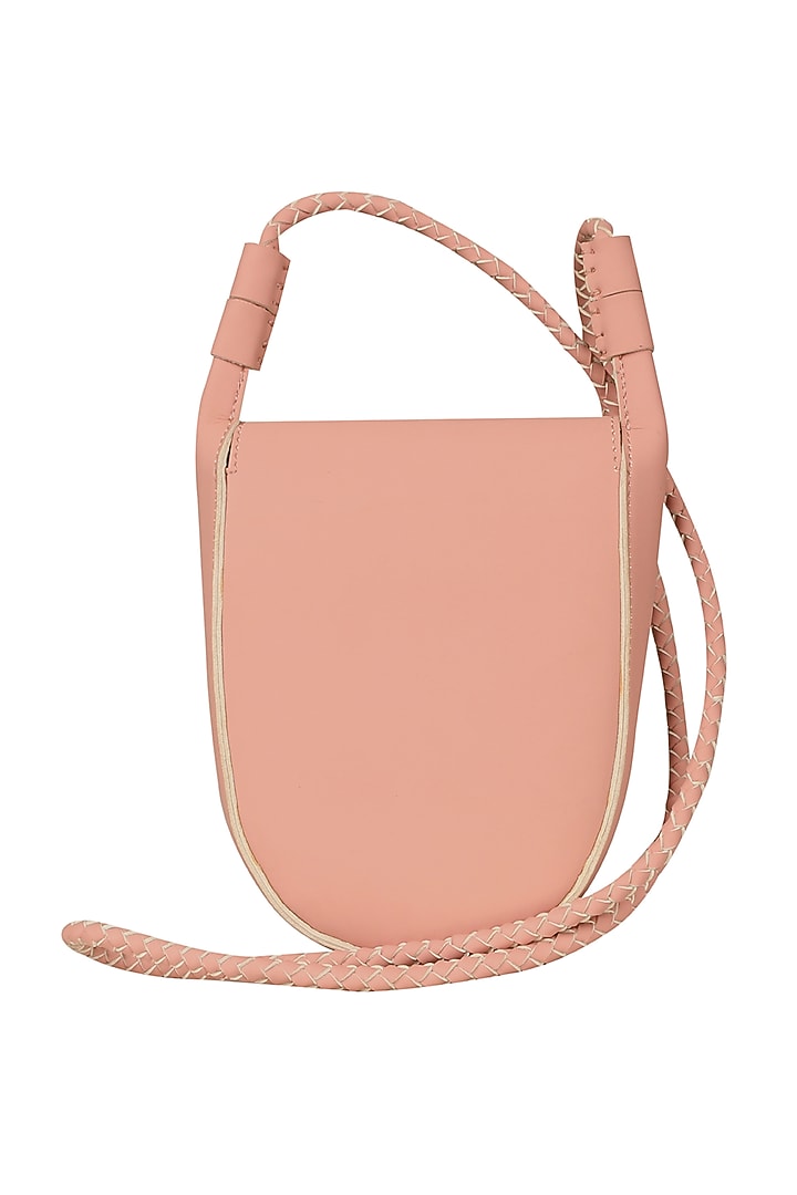 Blush Pink Faux Leather Sling Bag by The House Of Ganges at Pernia's Pop Up Shop
