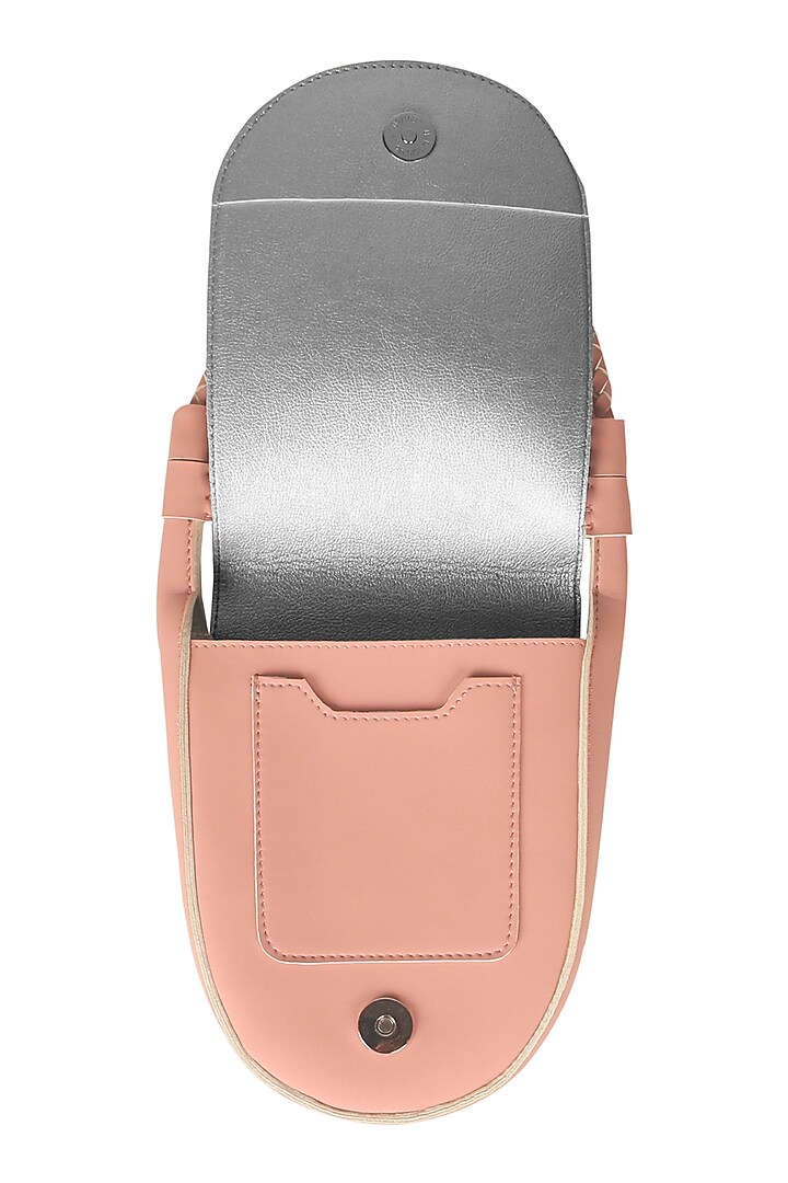 Blush Pink Faux Leather Sling Bag by The House Of Ganges at Pernia's Pop Up Shop