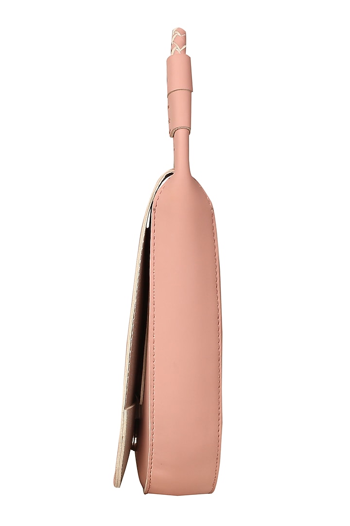 Blush Pink Faux Leather Sling Bag by The House Of Ganges at Pernia's Pop Up Shop