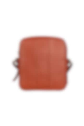 Rust Vegan Leather Messenger Bag by The House Of Ganges Men at Pernia's Pop Up Shop