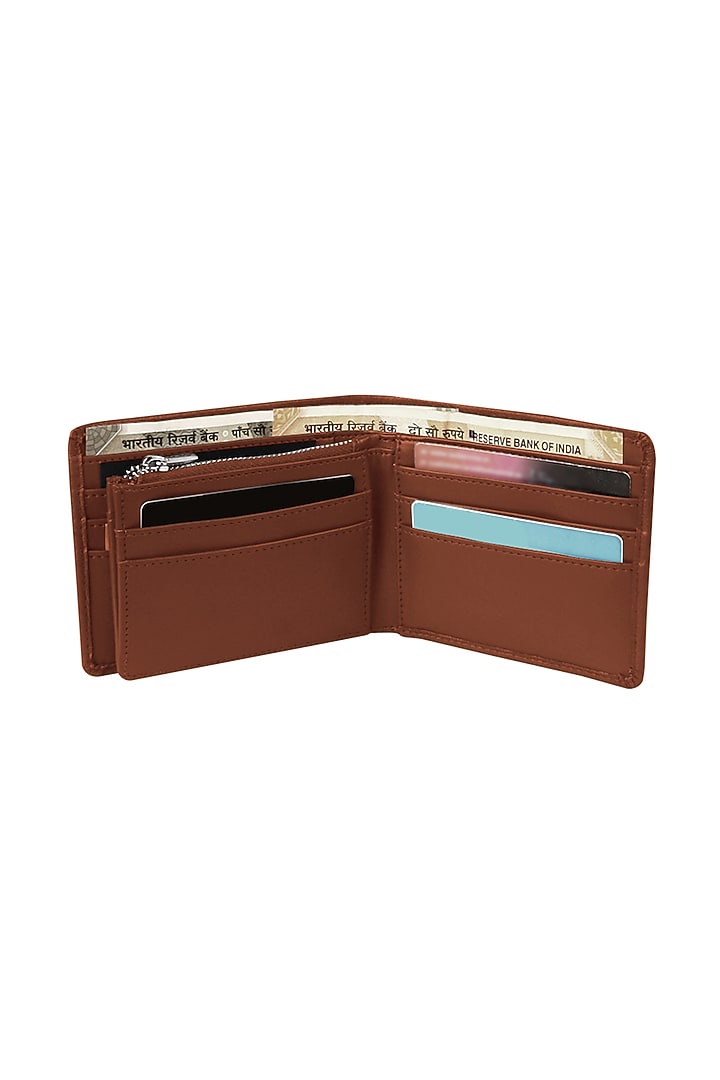 Brown Wallet In Vegan Leather by The House Of Ganges Men at Pernia's Pop Up Shop