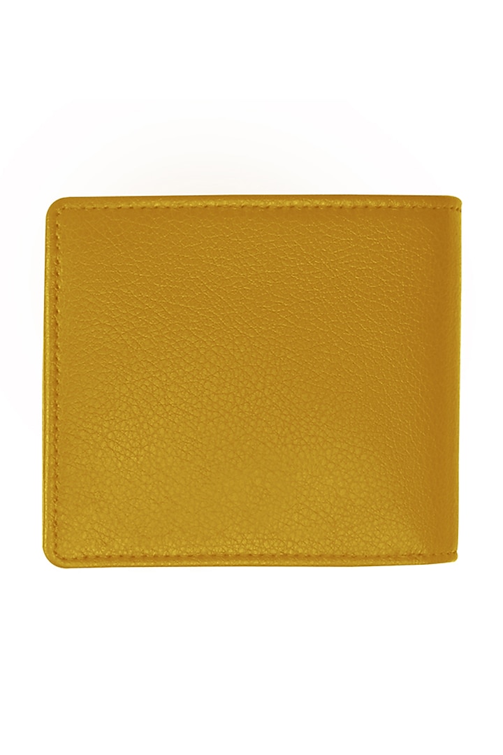 Ochre Yellow Wallet In Vegan Leather by The House Of Ganges Men at Pernia's Pop Up Shop