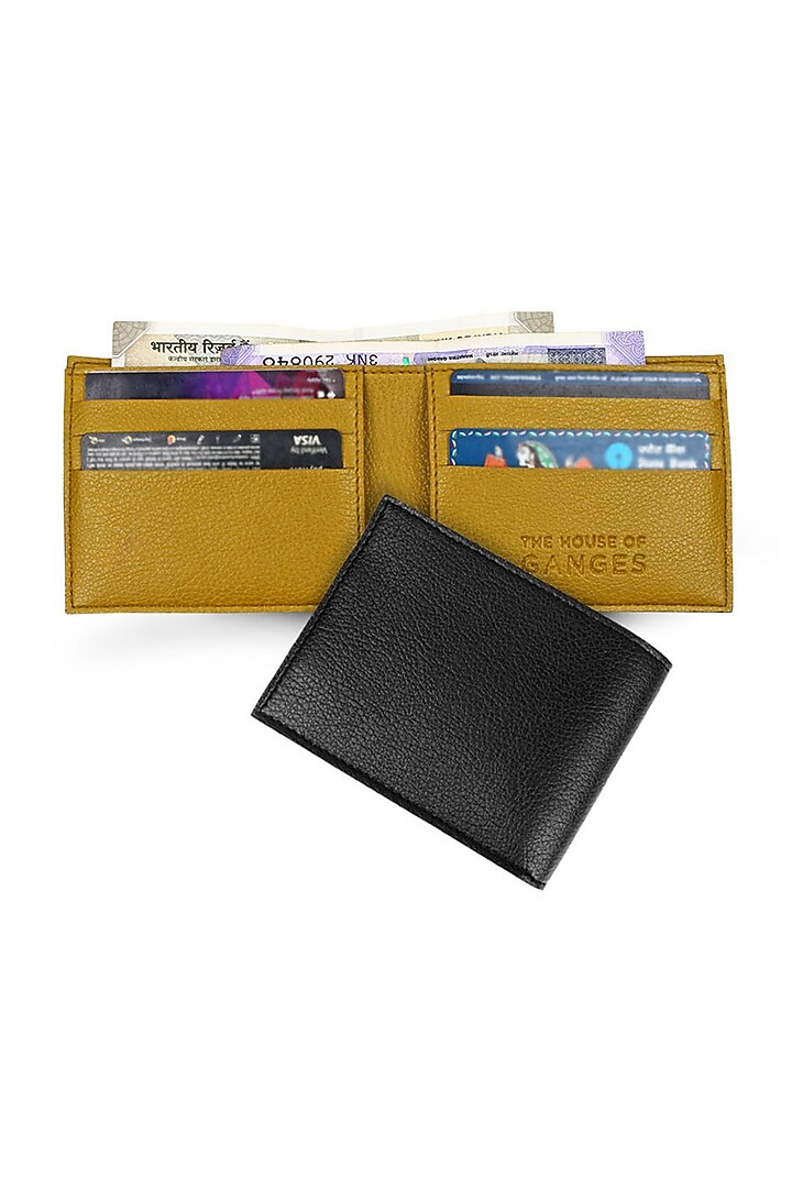 Yellow Ochre Faux Leather Wallet by The House Of Ganges Men at Pernia's Pop Up Shop