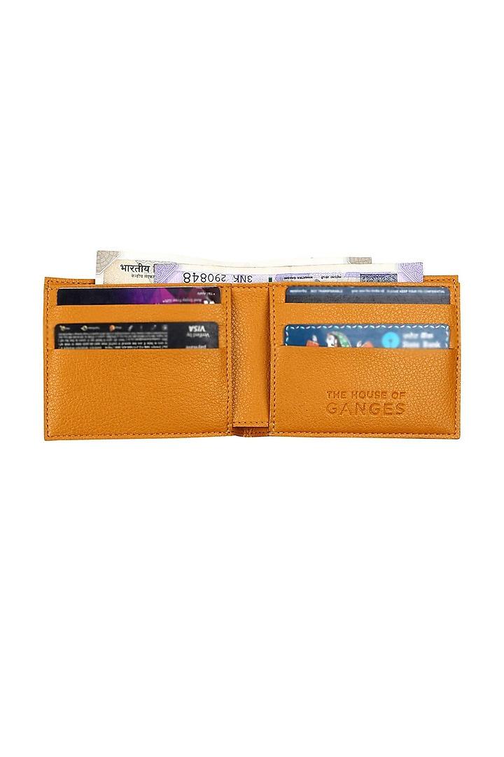 Mustard Faux Leather Wallet by The House Of Ganges Men
