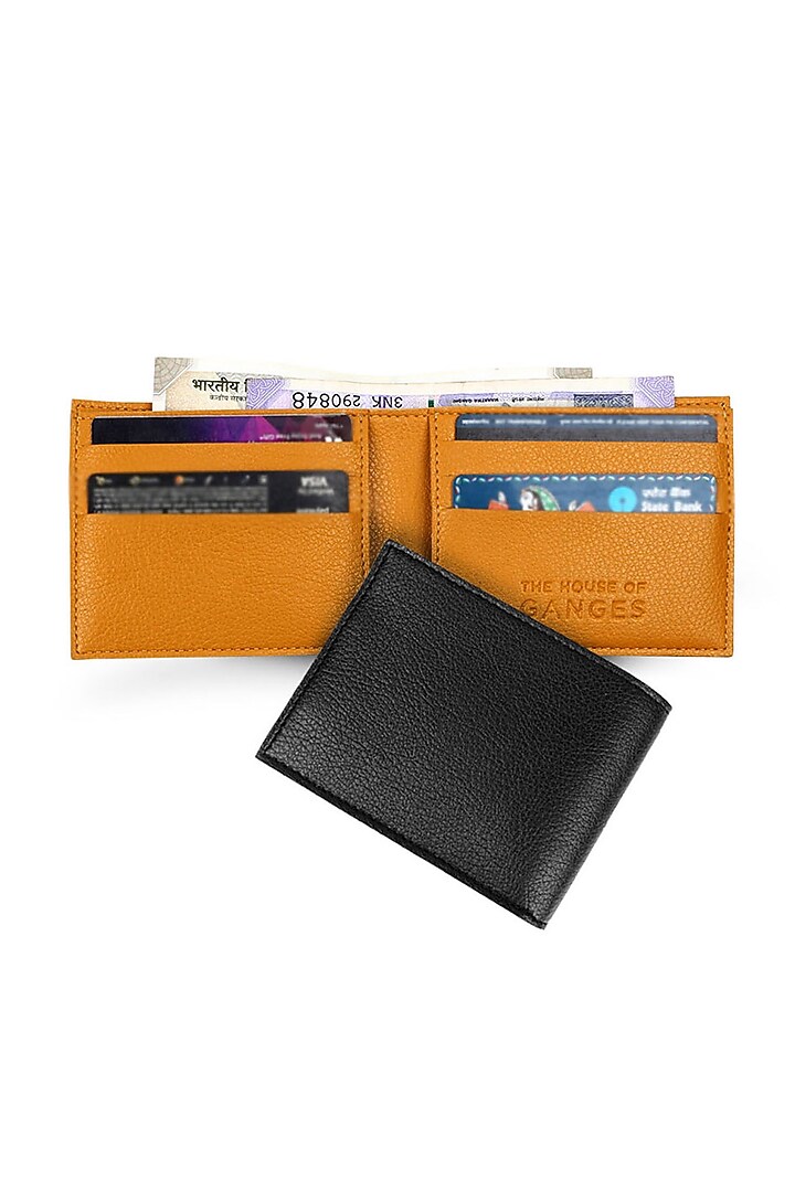 Mustard Faux Leather Wallet by The House Of Ganges Men at Pernia's Pop Up Shop