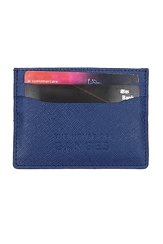 Oxford Blue Faux Leather Card Holder by The House Of Ganges Men
