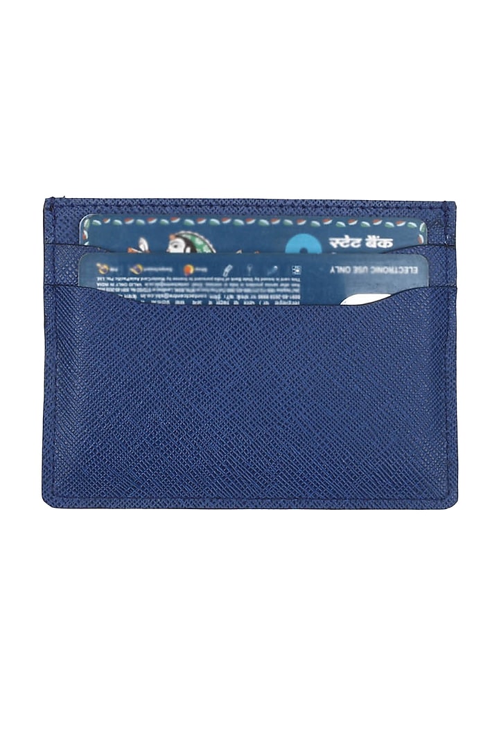 Oxford Blue Faux Leather Card Holder by The House Of Ganges Men at Pernia's Pop Up Shop