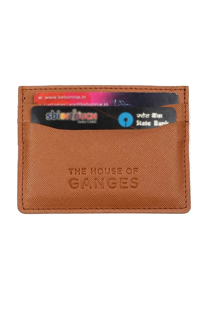 Brown Faux Leather Card Holder by The House Of Ganges Men