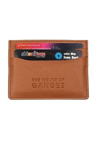 Brown Faux Leather Card Holder by The House Of Ganges Men