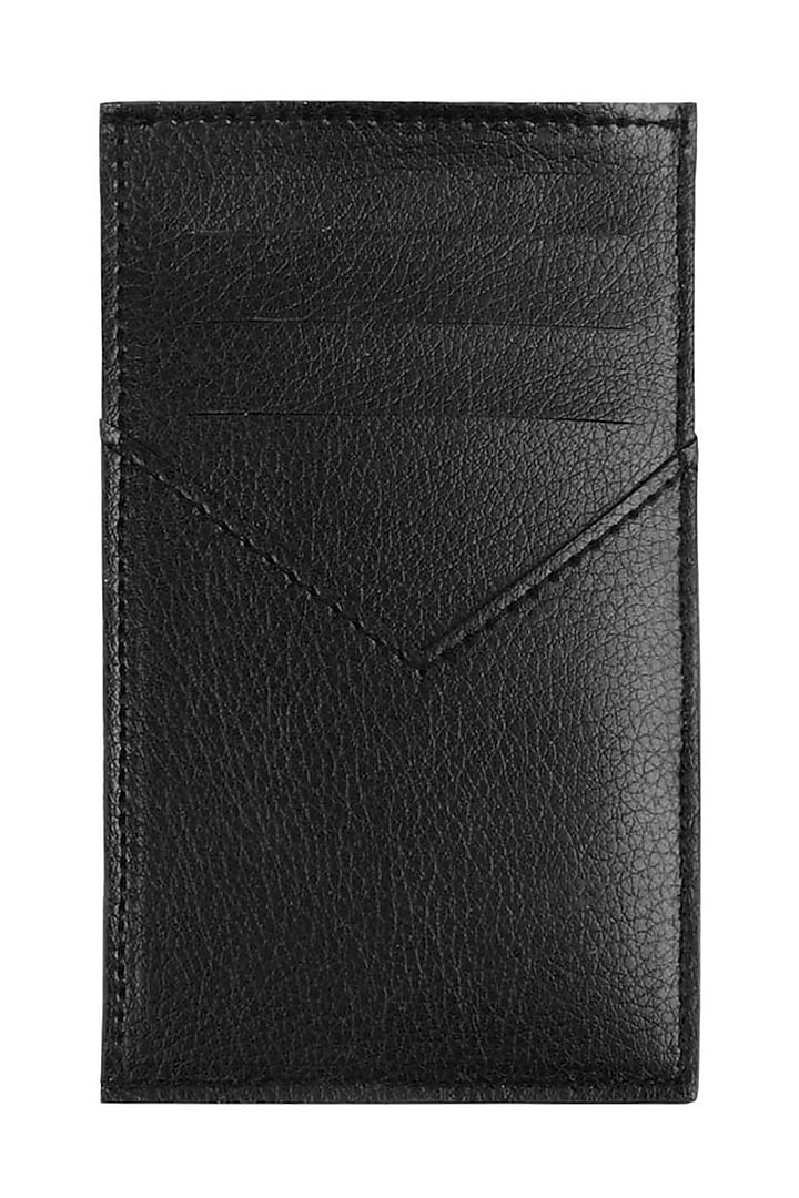 Black Vegan Leather Card Holder by The House Of Ganges Men at Pernia's Pop Up Shop