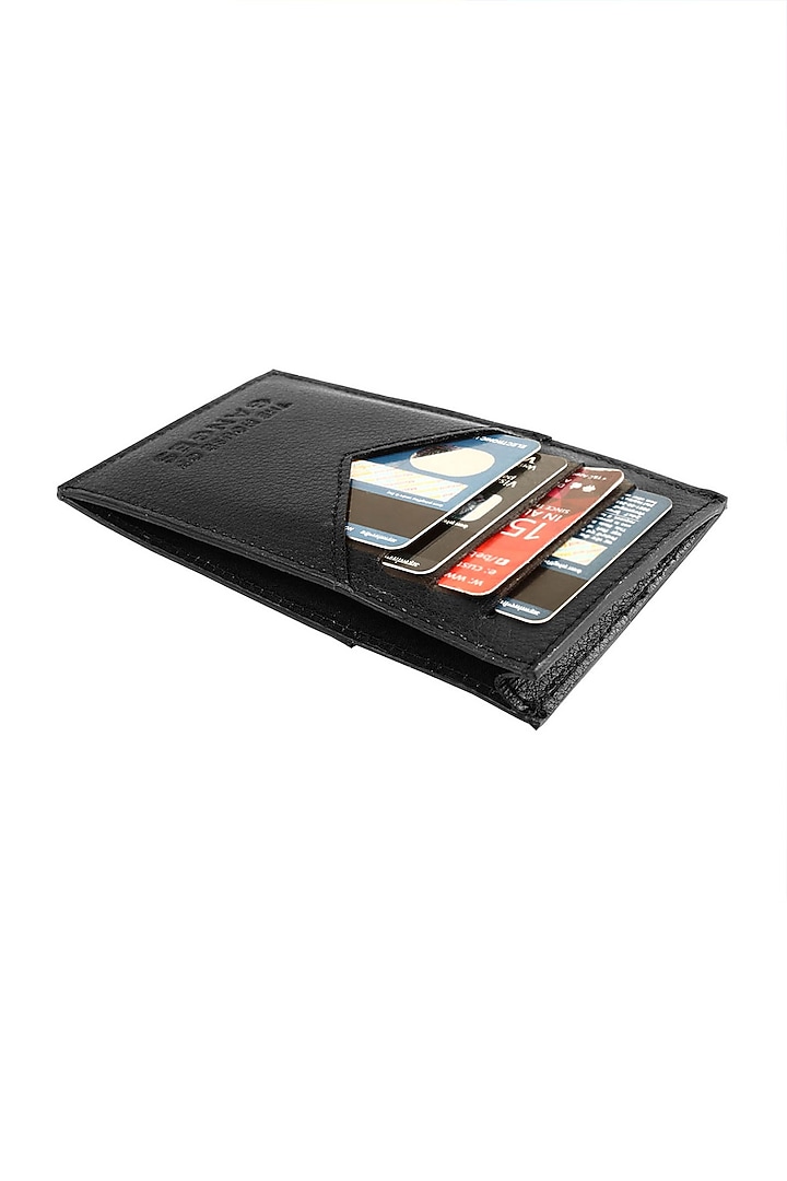 Black Vegan Leather Card Holder by The House Of Ganges Men at Pernia's Pop Up Shop