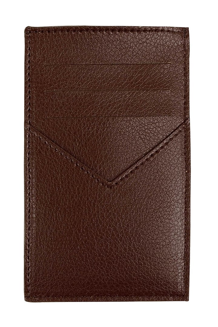 Dark Brown Vegan Leather Card Holder by The House Of Ganges Men at Pernia's Pop Up Shop