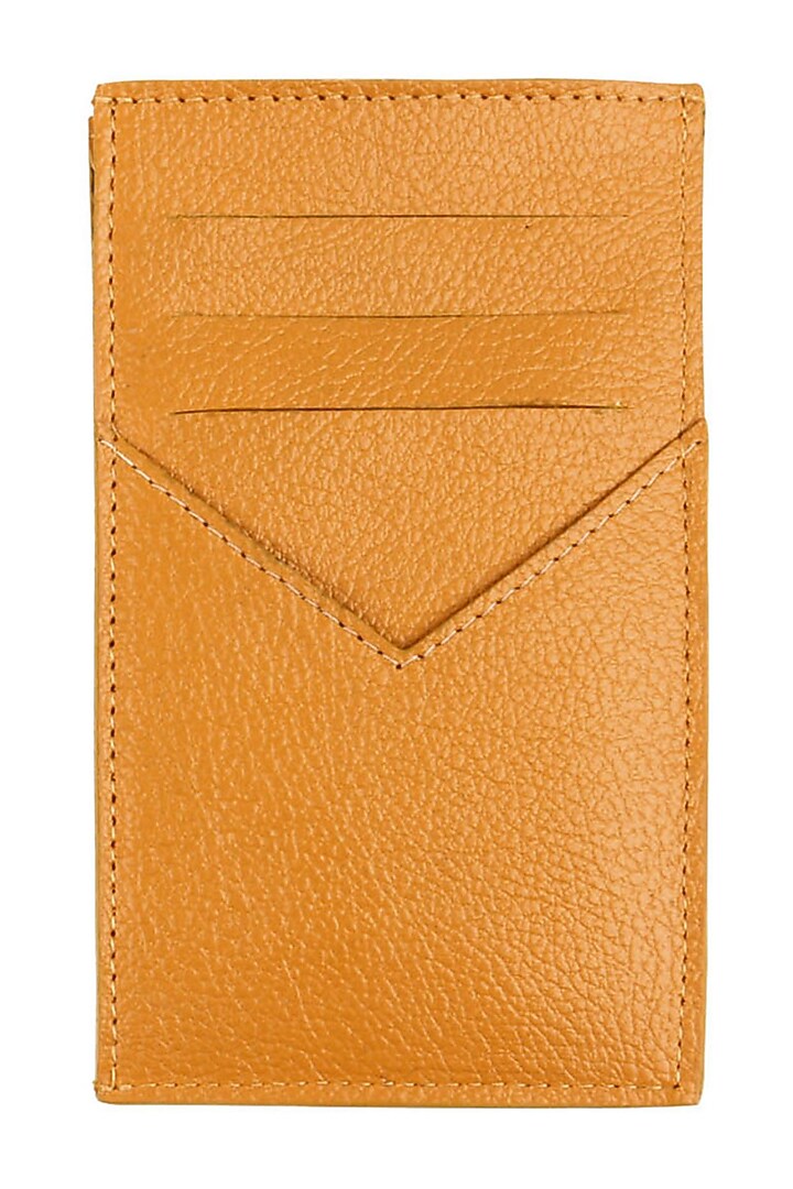 Yellow Ochre Vegan Leather Card Holder by The House Of Ganges Men at Pernia's Pop Up Shop