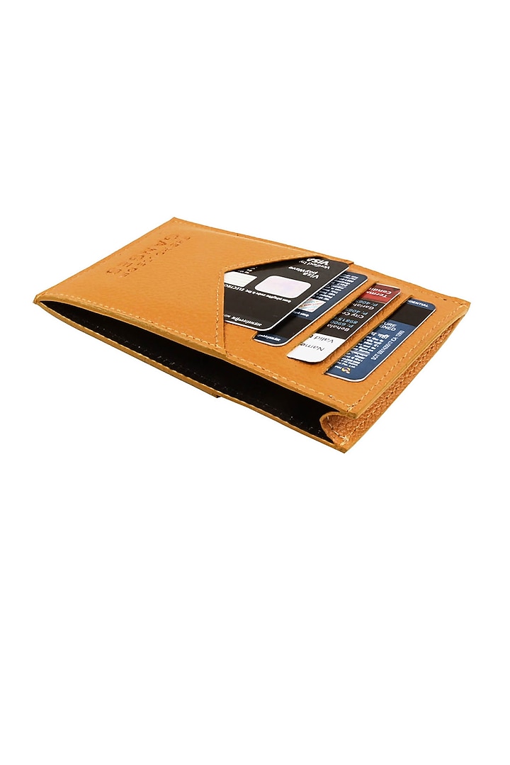 Yellow Ochre Vegan Leather Card Holder by The House Of Ganges Men at Pernia's Pop Up Shop