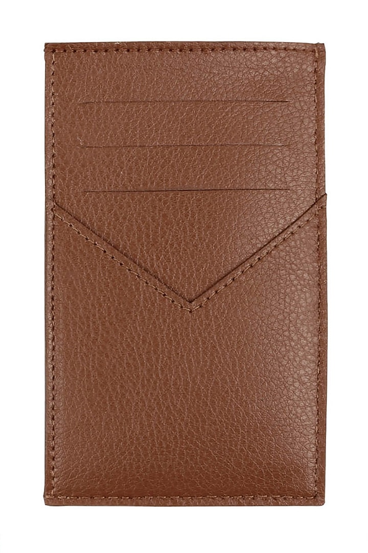 Brown Vegan Leather Card Holder by The House Of Ganges Men at Pernia's Pop Up Shop