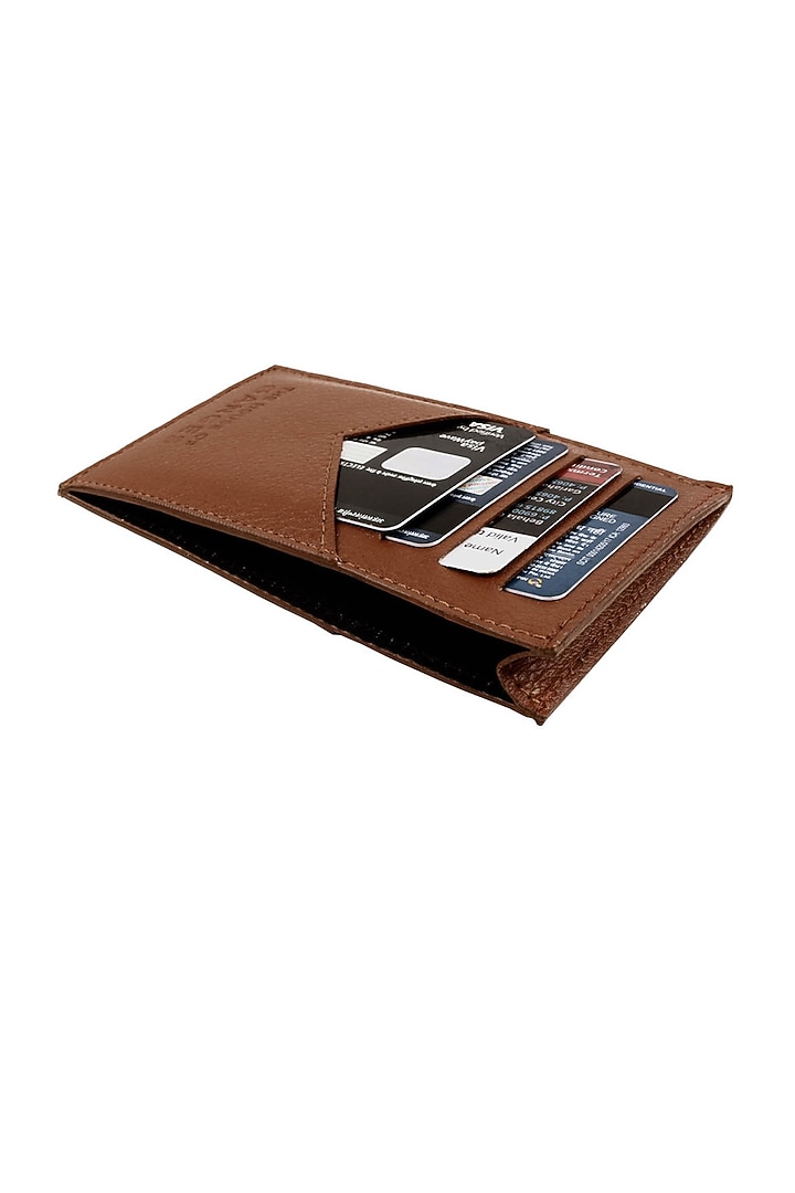 Brown Vegan Leather Card Holder by The House Of Ganges Men at Pernia's Pop Up Shop
