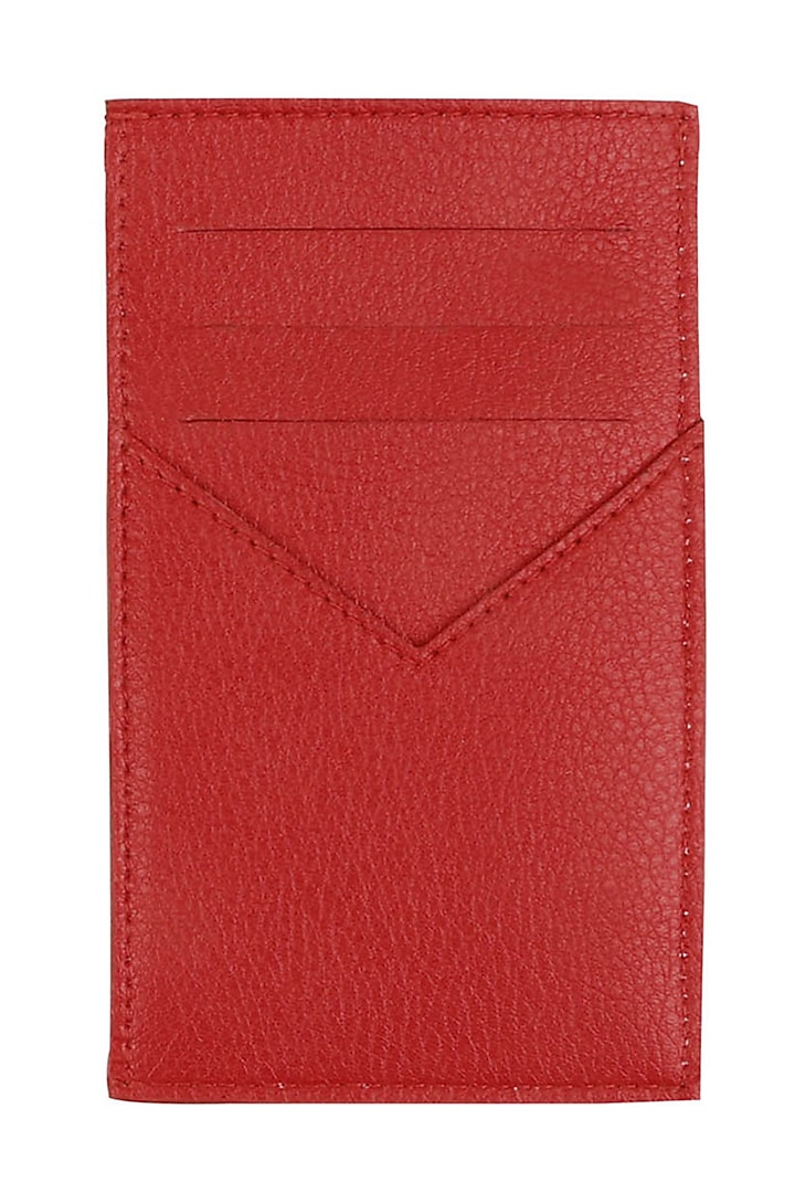Red Vegan Leather Card Holder by The House Of Ganges Men at Pernia's Pop Up Shop