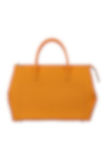 Mustard Vegan Leather Duffle Bag by The House Of Ganges Men