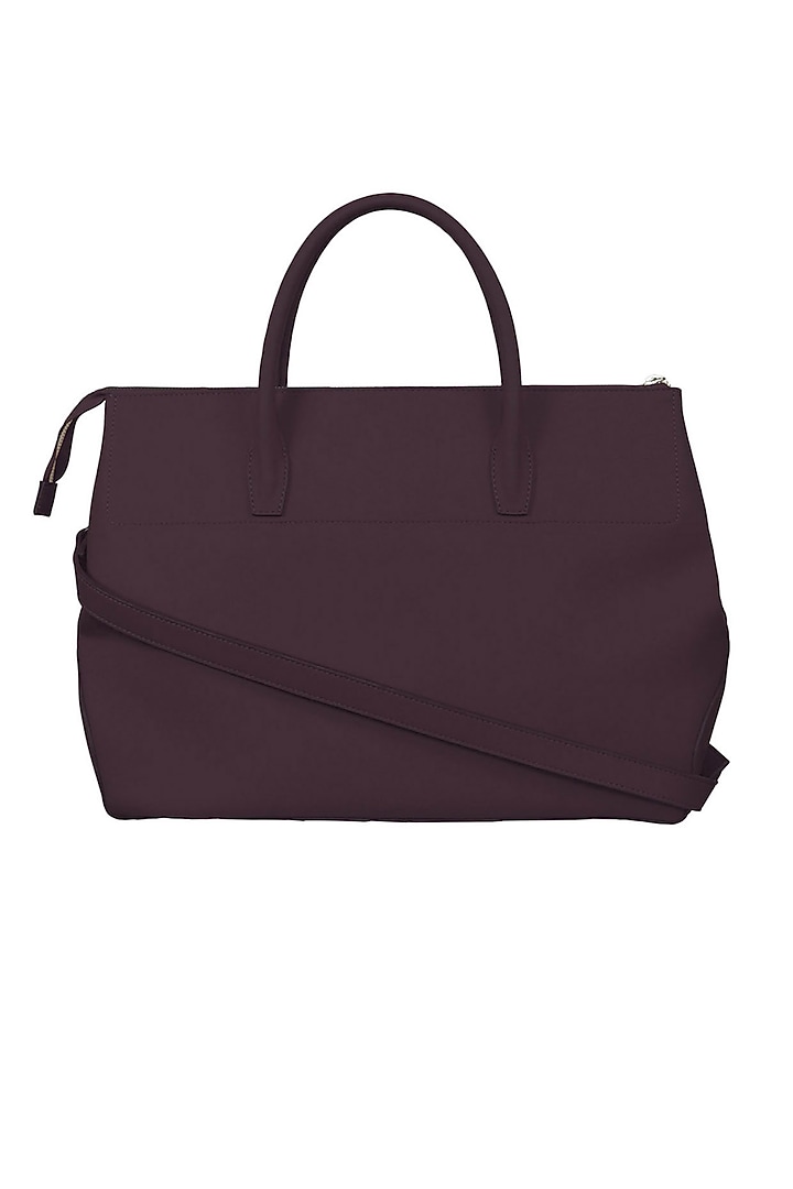 Dark Violet Vegan Leather Duffle Bag by The House Of Ganges Men at Pernia's Pop Up Shop