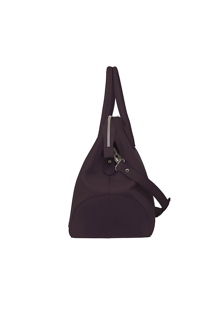 Dark Violet Vegan Leather Duffle Bag by The House Of Ganges Men at Pernia's Pop Up Shop