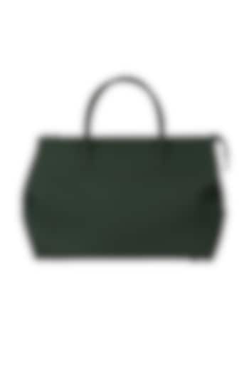 Olive Green Vegan Leather Duffle Bag by The House Of Ganges Men