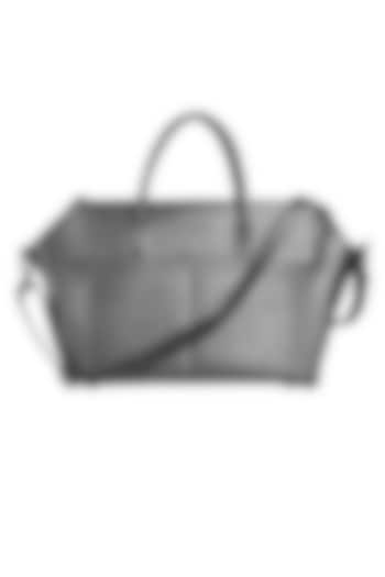 Grey Vegan Leather Duffle Bag by The House Of Ganges Men