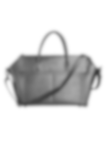 Grey Vegan Leather Duffle Bag by The House Of Ganges Men