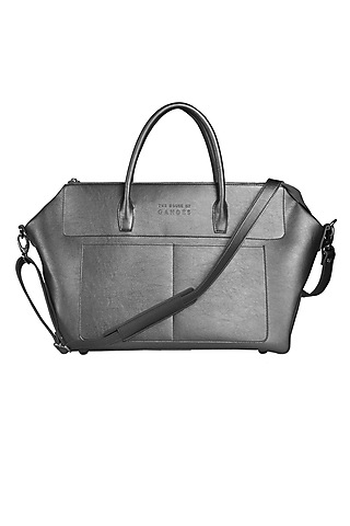 Grey Vegan Leather Duffle Bag by The House Of Ganges Men
