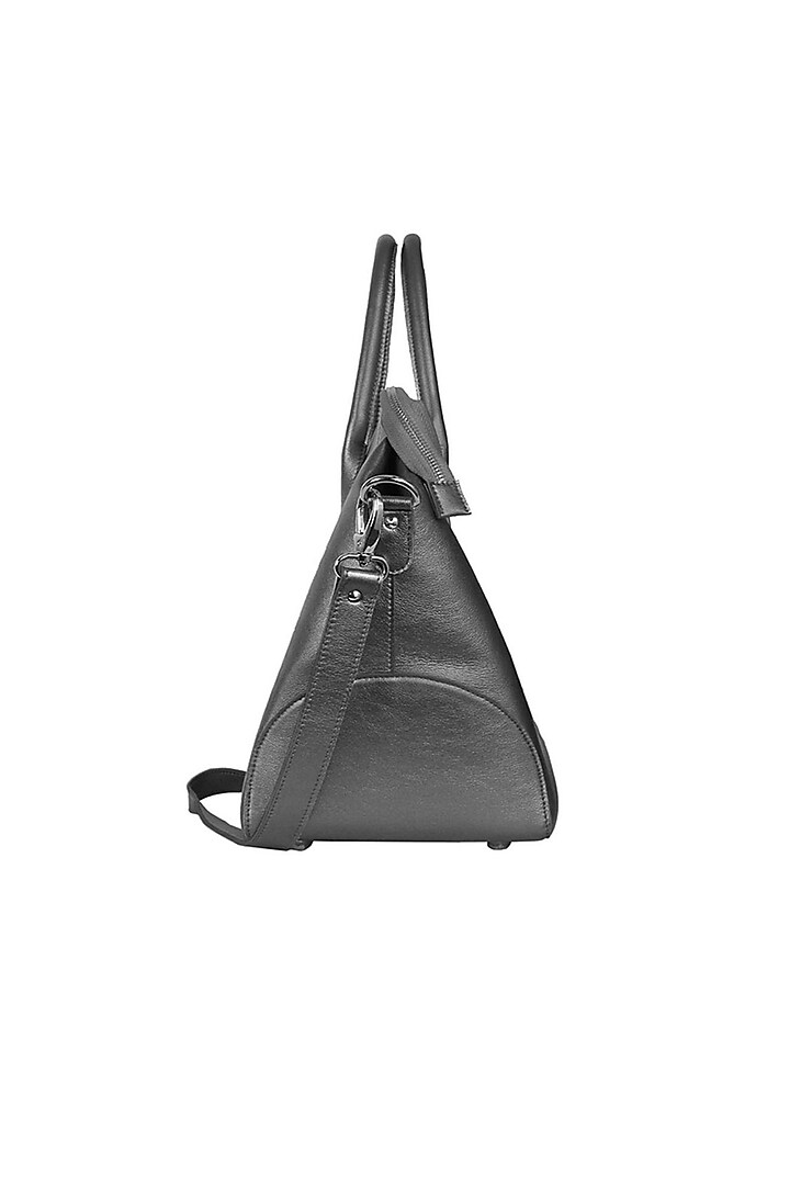 Grey Vegan Leather Duffle Bag by The House Of Ganges Men at Pernia's Pop Up Shop