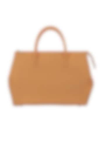Beige Vegan Leather Duffle Bag by The House Of Ganges Men