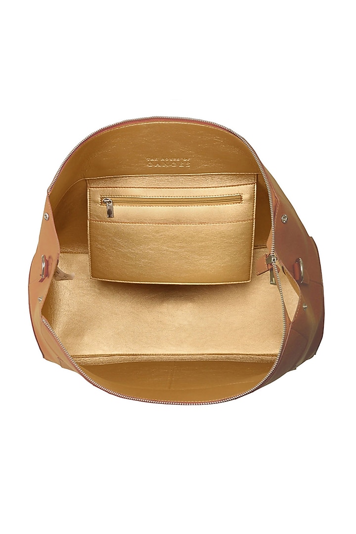 Beige Vegan Leather Duffle Bag by The House Of Ganges Men at Pernia's Pop Up Shop