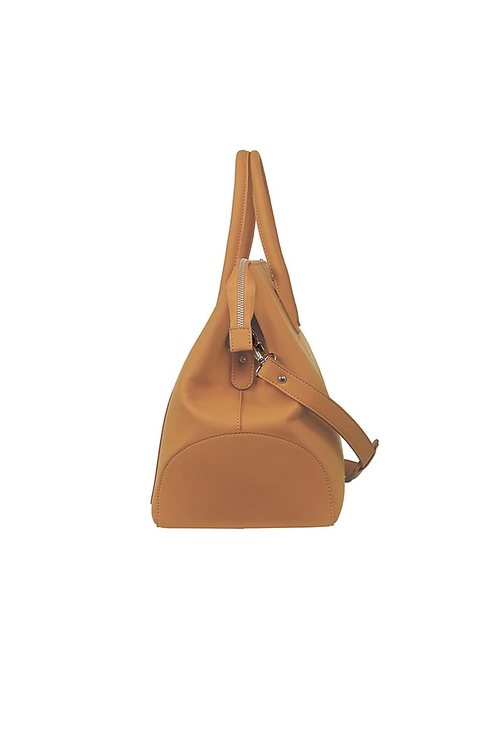 Beige Vegan Leather Duffle Bag by The House Of Ganges Men at Pernia's Pop Up Shop