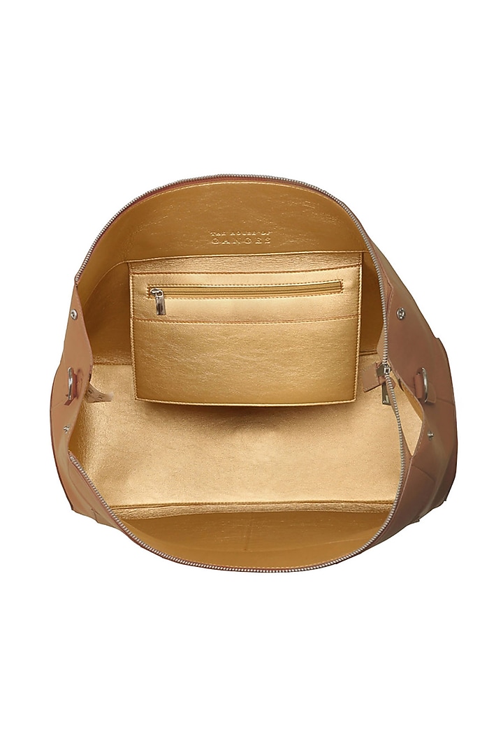 Dark Beige Vegan Leather Duffle Bag by The House Of Ganges Men at Pernia's Pop Up Shop