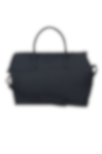 Navy Blue Vegan Leather Duffle Bag by The House Of Ganges Men
