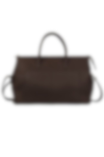 Dark Brown Vegan Leather Duffle Bag by The House Of Ganges Men