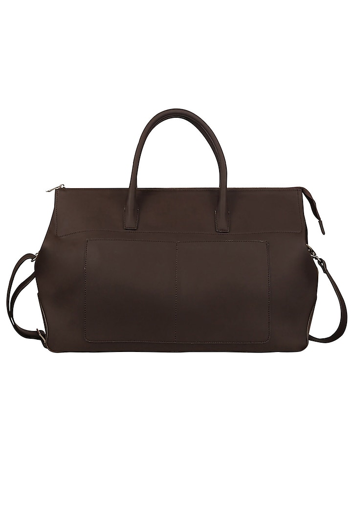 Dark Brown Vegan Leather Duffle Bag by The House Of Ganges Men