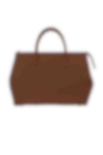Brown Vegan Leather Duffle Bag by The House Of Ganges Men