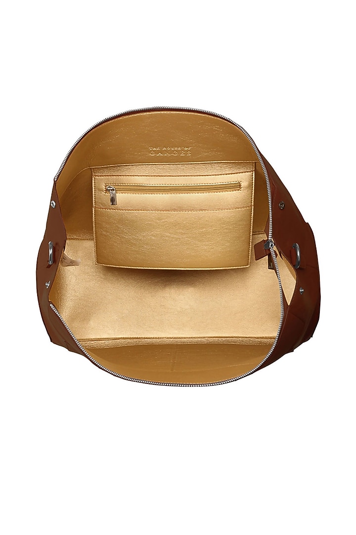 Brown Vegan Leather Duffle Bag by The House Of Ganges Men at Pernia's Pop Up Shop