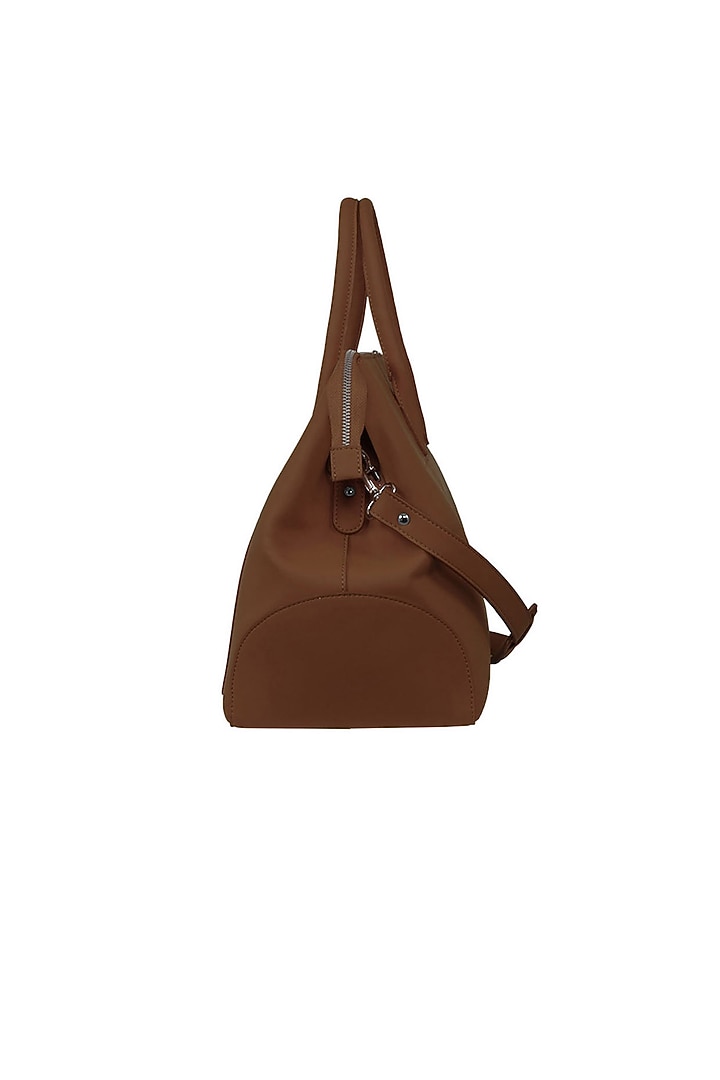 Brown Vegan Leather Duffle Bag by The House Of Ganges Men at Pernia's Pop Up Shop
