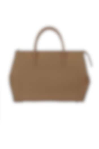 Beige Vegan Leather Duffle Bag by The House Of Ganges Men