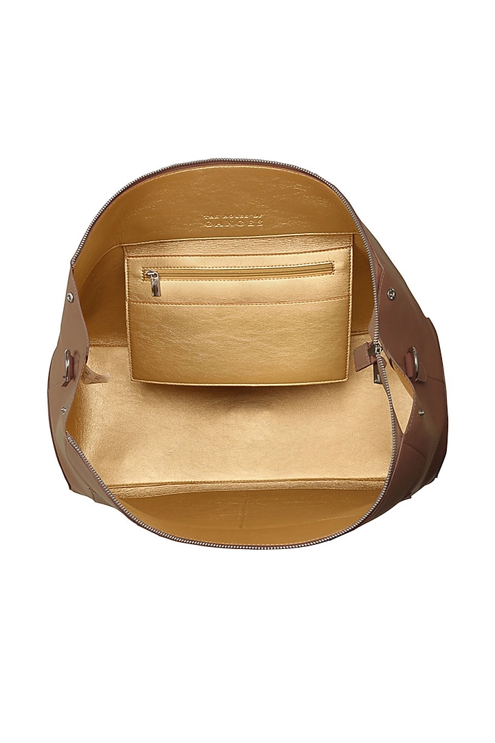 Beige Vegan Leather Duffle Bag by The House Of Ganges Men at Pernia's Pop Up Shop